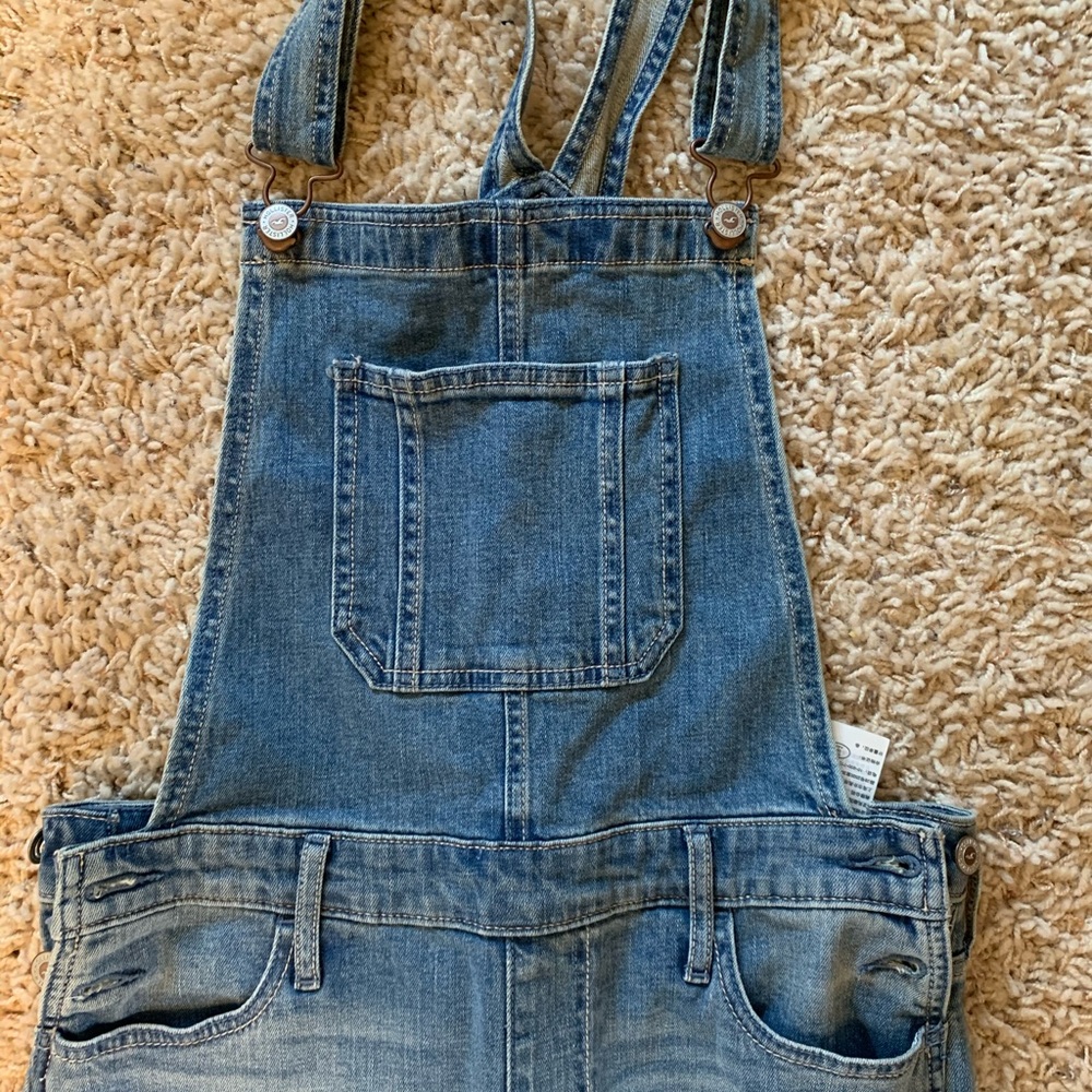 Hollister high-rise crop boyfriend overalls